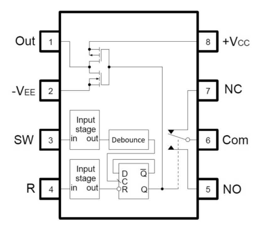 Alfa Rpar - AS2M1 - Tact switch (toggle) controller, SPDT analog switch