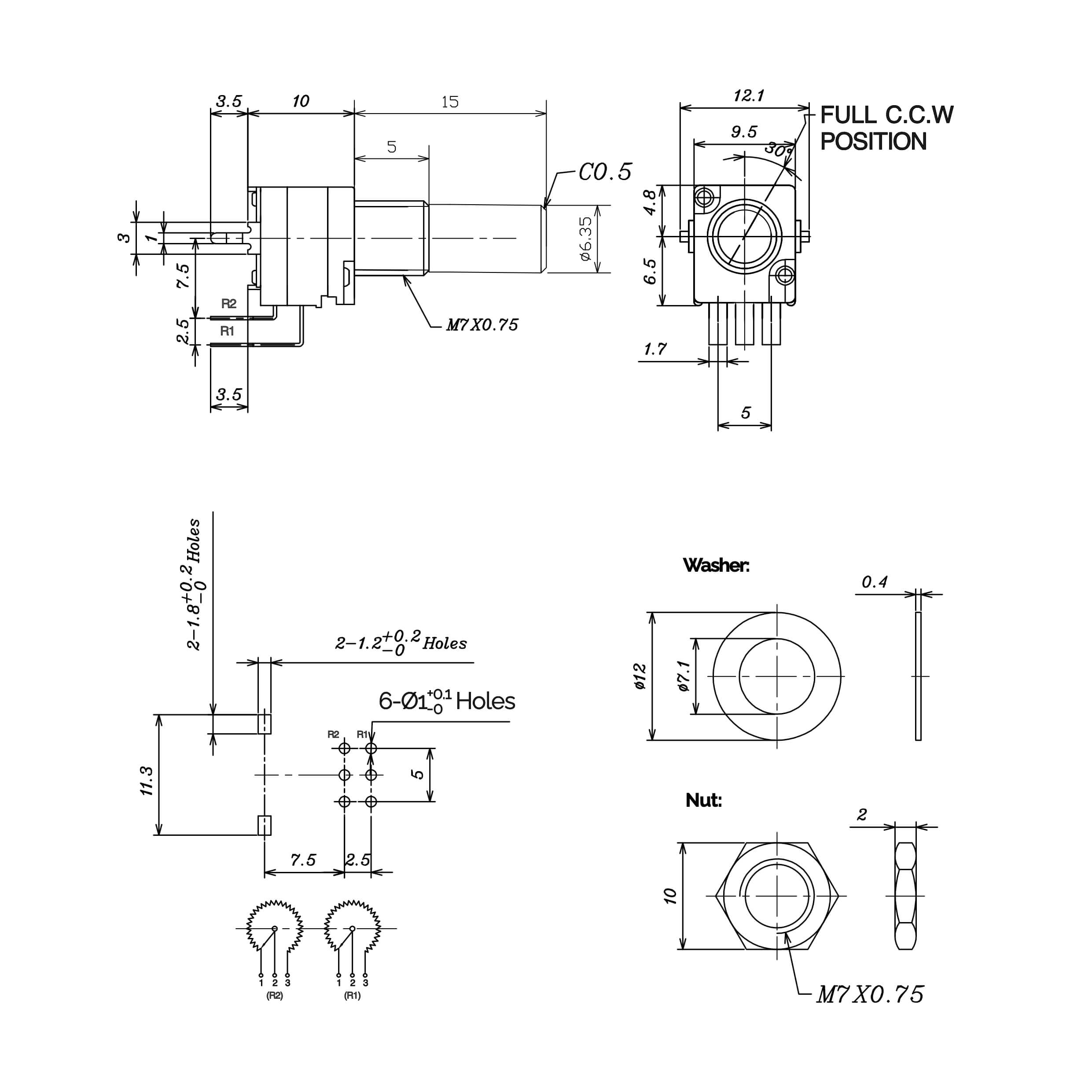 Potentiometer RV9 Dual (Round)