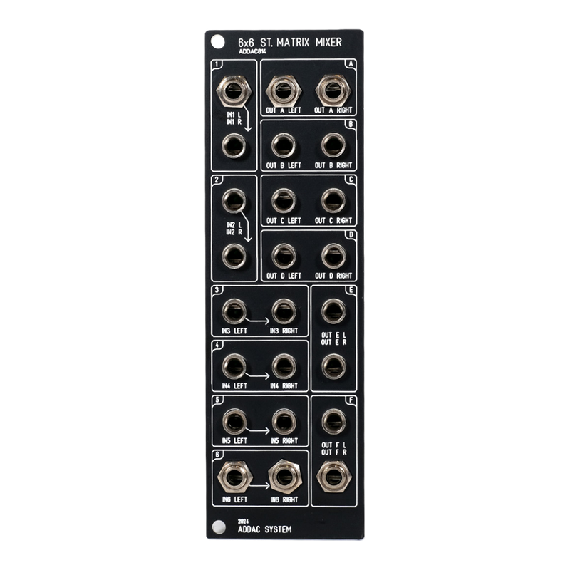 ADDAC System - 814A 6x6 Stereo Matrix Mixer Jacks