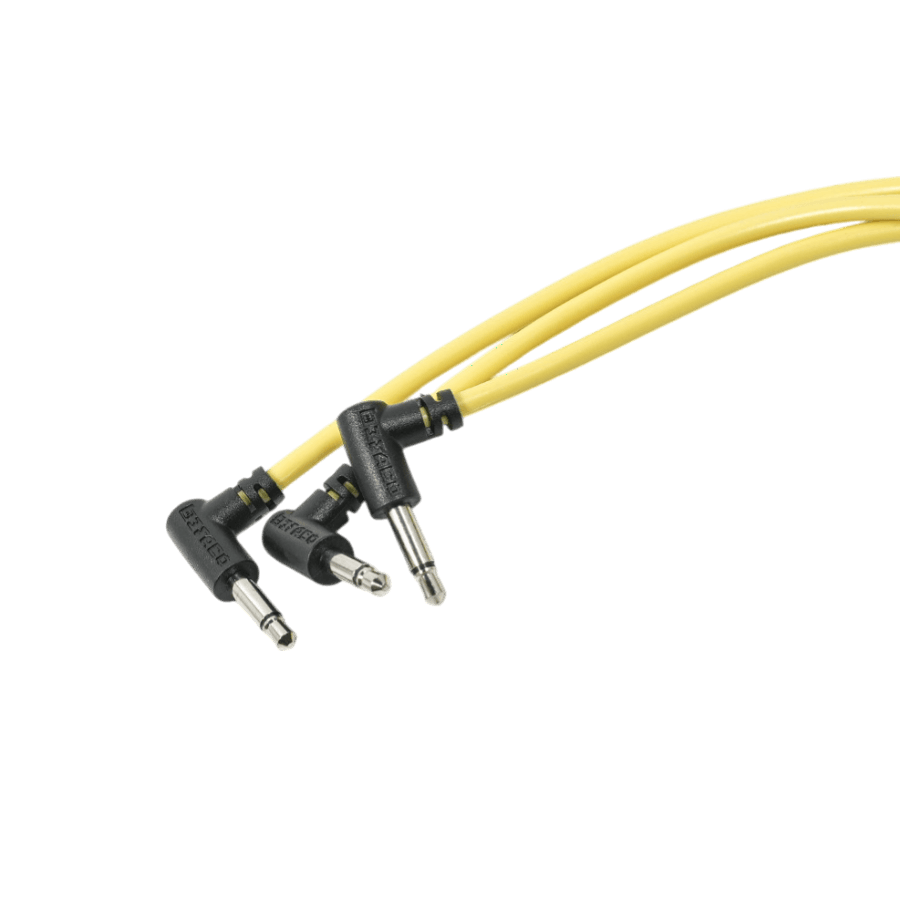 Befaco Angled Patch Cables - 15cm (Yellow, 6 pcs)