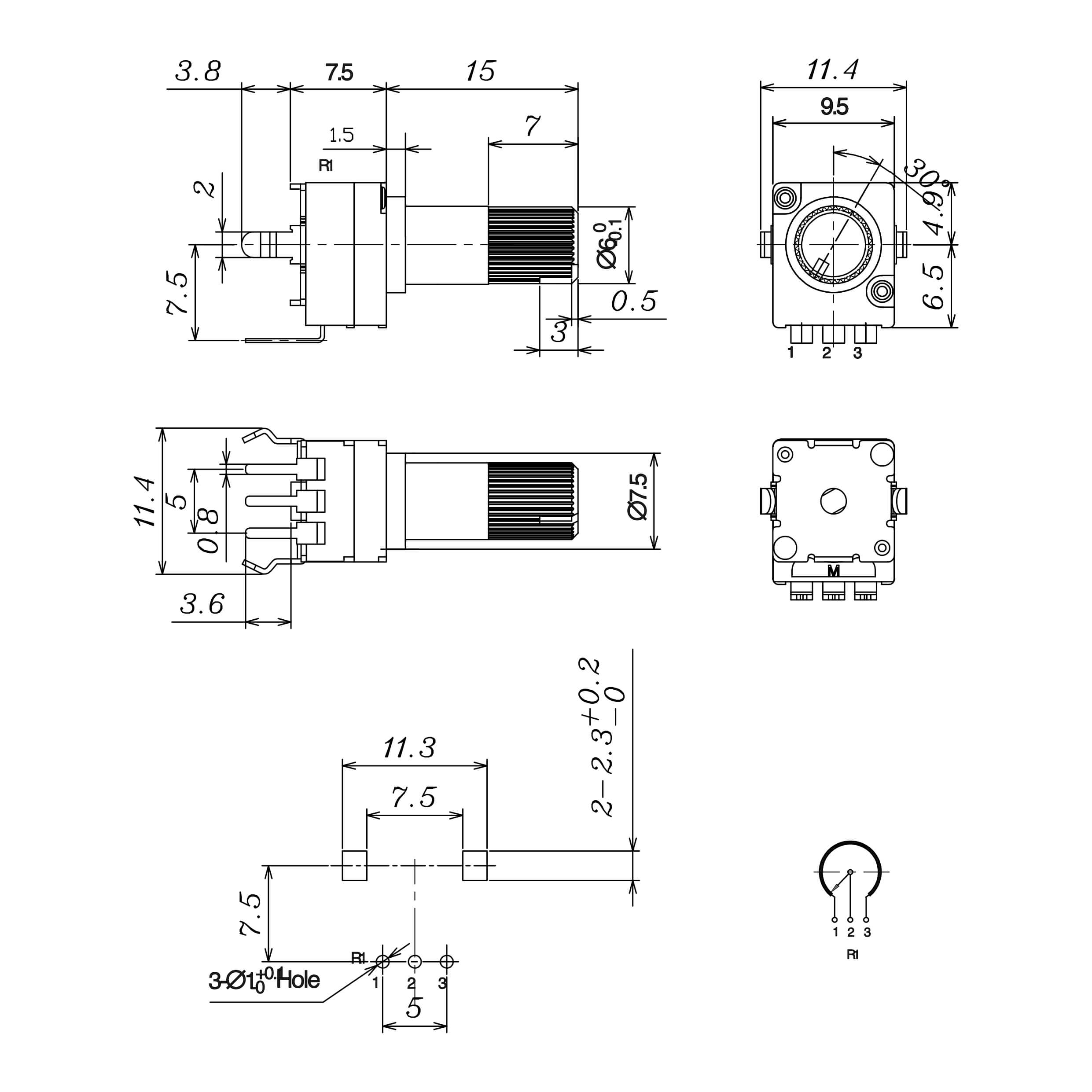 B10k Potentiometer RV9 (Transparent)